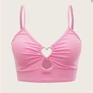 Xs pink heart tank top crop top